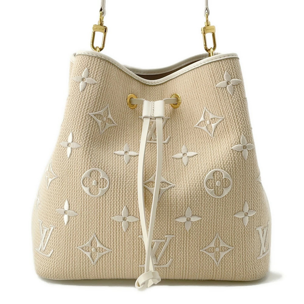 Louis Vuitton Monogram Shoulder Bag By the Pool Neo Noe Beige White